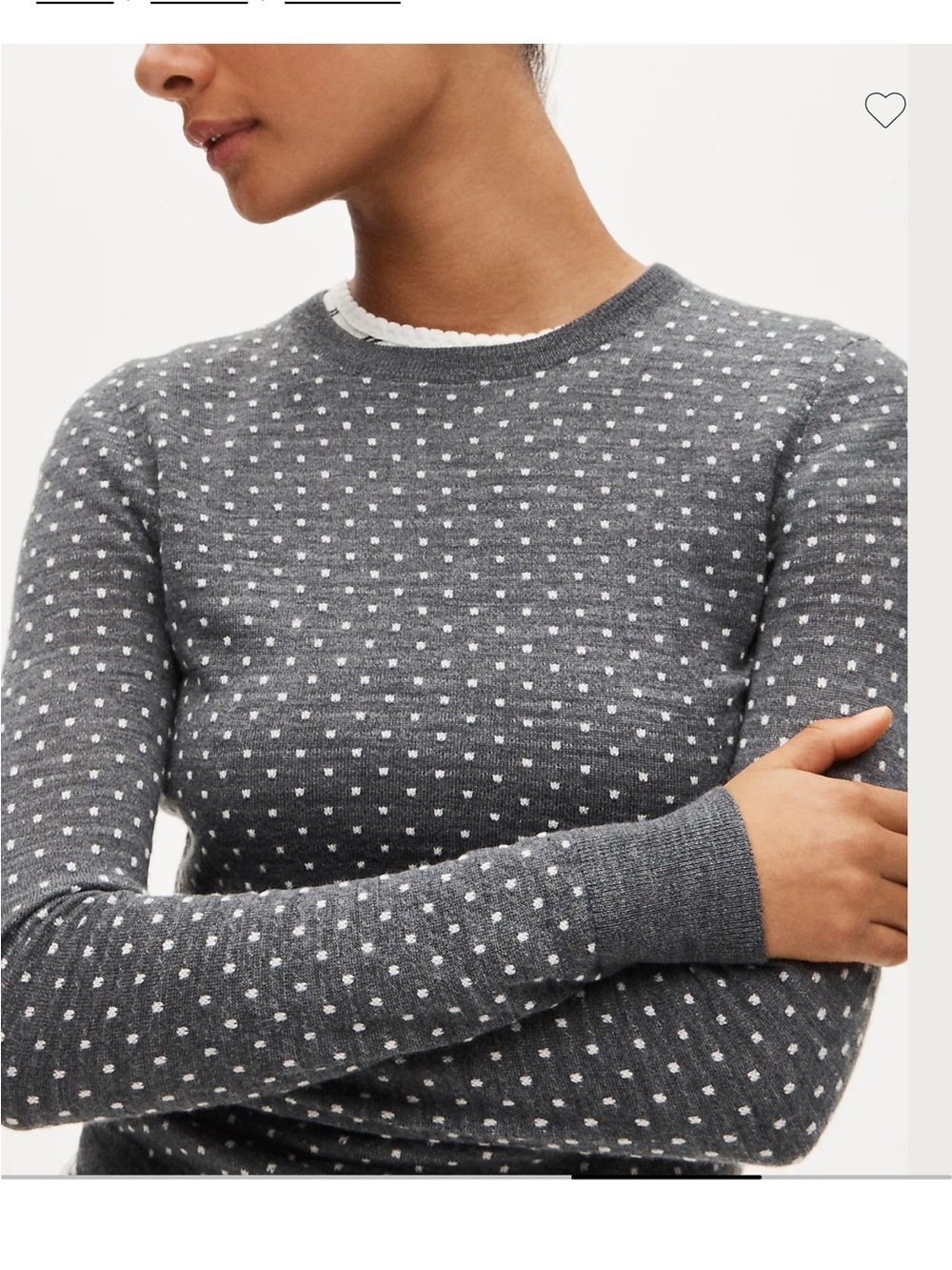 J.Crew Carolyn fitted crewneck sweater in polka-dot merino wool